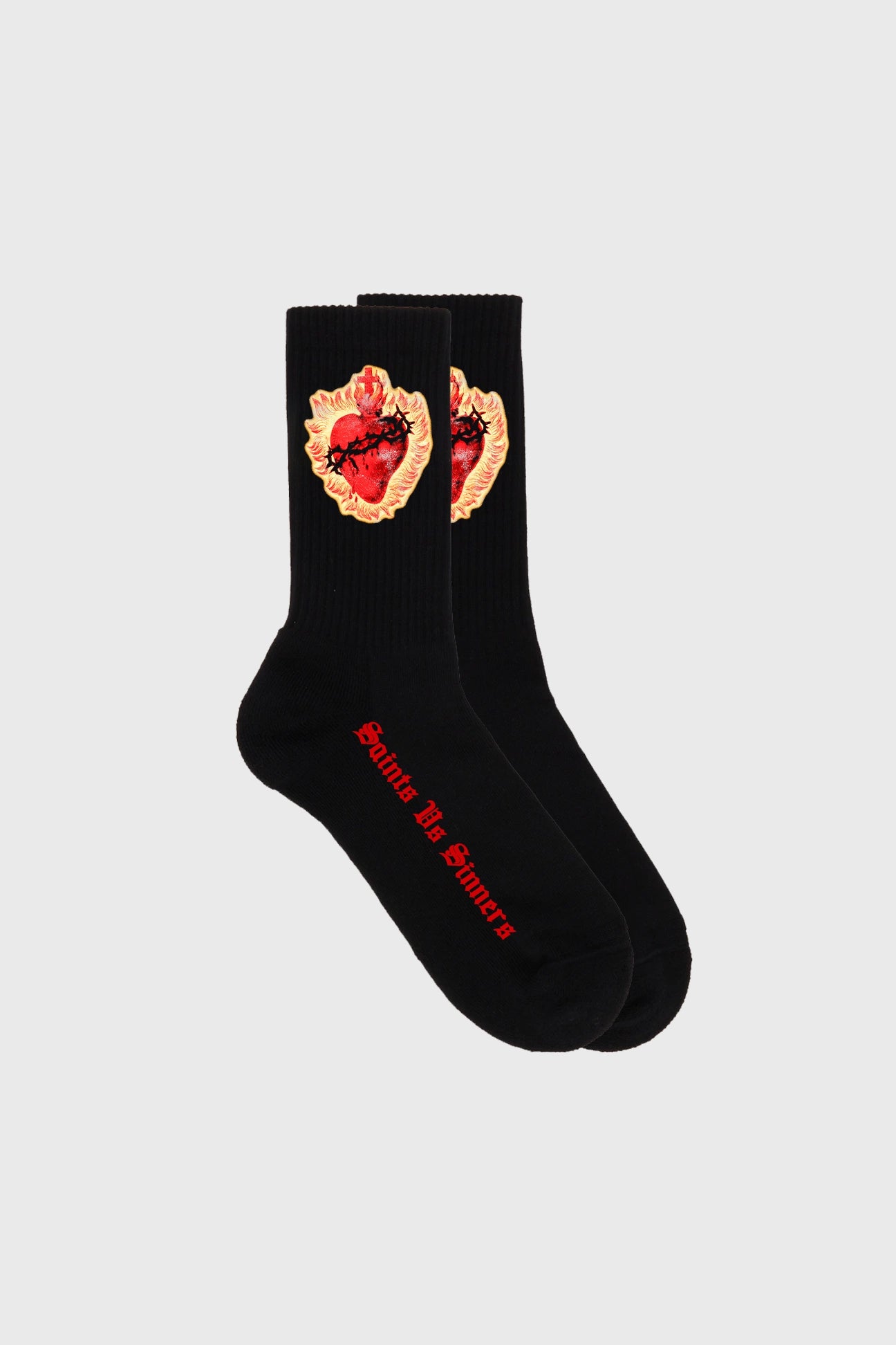 Fire Heart Sock (Black)